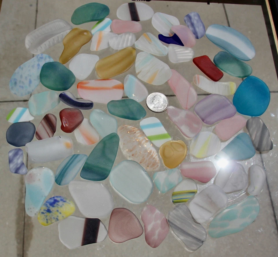 "Beach" glass, Art Glass, ALL fancy glass, Great colors, LARGE pieces - Image 1 of 4