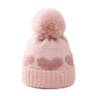 Pompom Beanie Cap Faux Fur Kids Hat Autumn Winter Baby Knitted Hat  Girls Boys