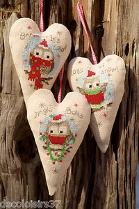 Vervaco 0147404 Corazones Decorativos Lechuzas de Navidad Contado - Imagen 1 de 4