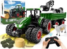 Remote Control Tractor Toy Kids RC Tractor Set & Truck and Trailer Front Loader