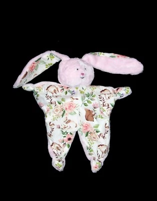 Manta bebé conejito floral rosa sin marca ardilla pájaro ramitas seguridad Lovey  Foto 1 de 2