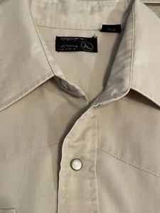 VTG JCPenney Western Shirt Men’s Size L  16-16 1/2 Brown Pearl Snap Cowboy Rodeo - Picture 1 of 10