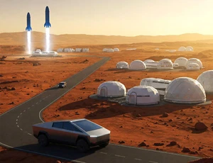 Cybertruck on Mars - impresión artística / póster - Imagen 1 de 1