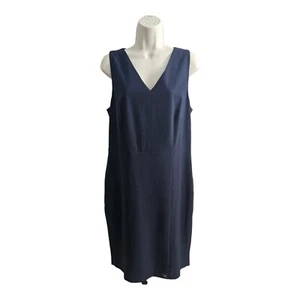 Abito in guaina senza maniche blu navy blu navy senza maniche nuovo con etichette taglia 10 al dettaglio $98 - Foto 1 di 13