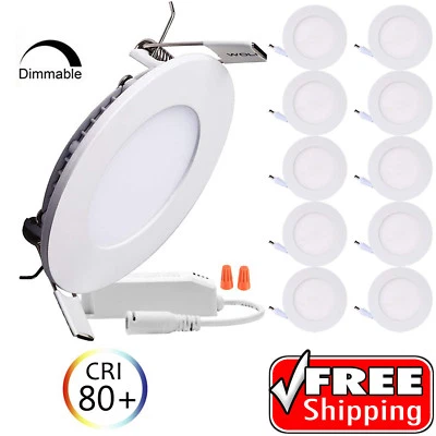 3W 6W 9W 12W 15W 18W 21W 24W LED Recessed Ceiling Light Panel Ultra Thin Round