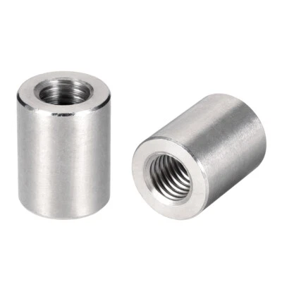 UXCELL Connecteur rond écrous M12x25mm Hauteur écrou tige manchon acier inox 304 10Pcs