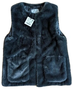 Brand New Zara Outerwear Collection Gray Faux Fur Girls Kids Vest 11/12 NWT - Picture 1 of 6
