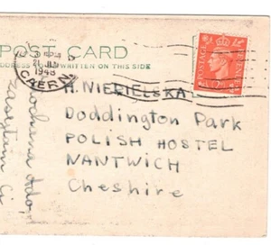 GB Card Wales POLISH HOSTEL MailW W2 FORCES 1948 DODDINGTON PARK Cheshire MA1377 - Picture 1 of 6