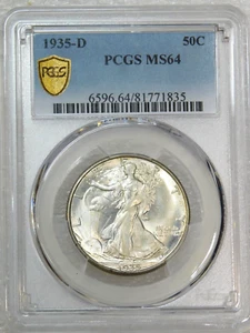 1935-D Walking Liberty Half Dollar PCGS MS64 Gorgeous Original Luster PQ #C758 - Picture 1 of 4