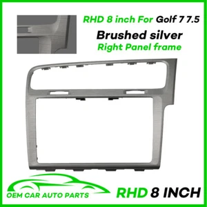Für VW Golf 7 8" Gebürstet Silber Verkleidung Blende Radio Display Rahmenplatte - Picture 1 of 6