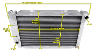 Jamn Champion 2 Row All Aluminum Radiator for 1969 1970 1971 Ford LTD V8 Engine — 第 1/4 张图片
