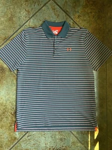 Under Armour Heat Gear Polo Shirt Sz Xl Gray Black Orange Striped - Picture 1 of 5