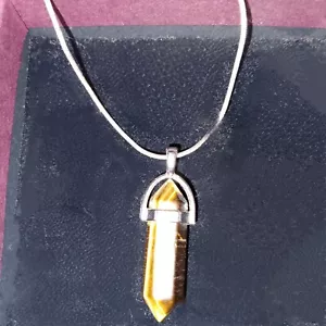 Beautiful Tigers Eye Necklace With Silver Chain - Picture 1 of 2
