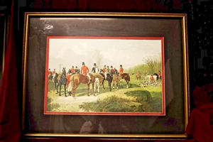 J.F Herring, Signed & Dated Print "The Meet,"  Matted and Framed - Picture 1 of 5