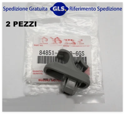 2 PZ Clip Gancio aletta parasole supporto grigio per Suzuki Jimny Grand Vitara - Immagine 1 di 4