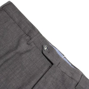 PT01 NWT 100% Wool Flat Front Dress Pants Size 58 (~40 US) In Gray Subtle Plaid - Picture 1 of 14