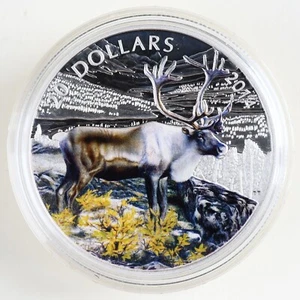 Moneda de plata fina 99,99 % The Caribou de Canadá 2014 con estuche, caja y certificado de autenticidad - Imagen 1 de 14