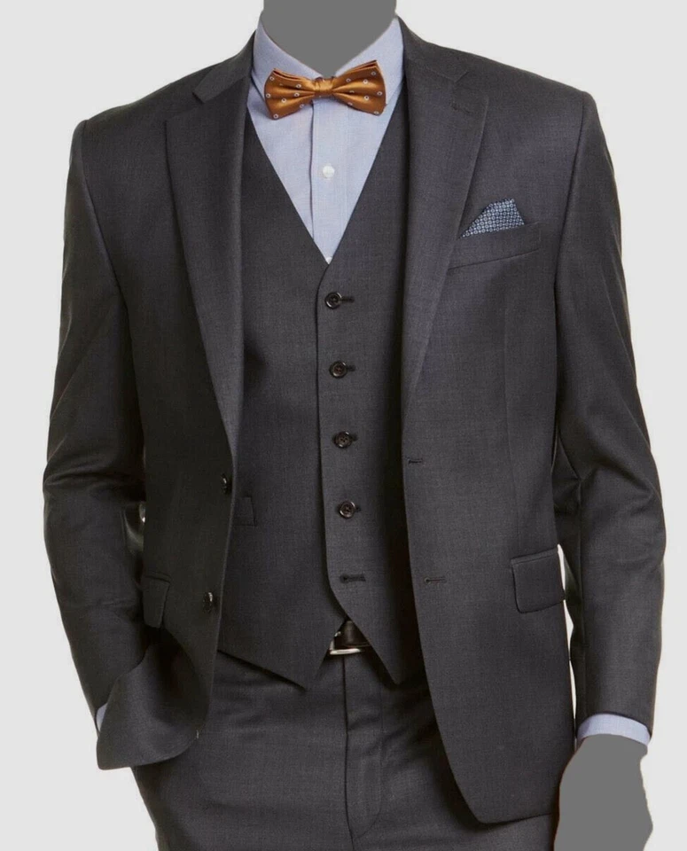 Lauren Ralph Lauren Men's Gray Solid Classic-Fit Sport-Coat Suit Jacket Size 40L