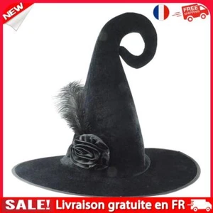 fr Chapeau de magicien noir d\'halloween, couvre-chef de Costume de sorcière pou - Photo 1/11