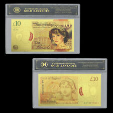 Prinzessin Diana Von Großbritannien £10 Goldene Banknoten Mit Ferrule - Selten