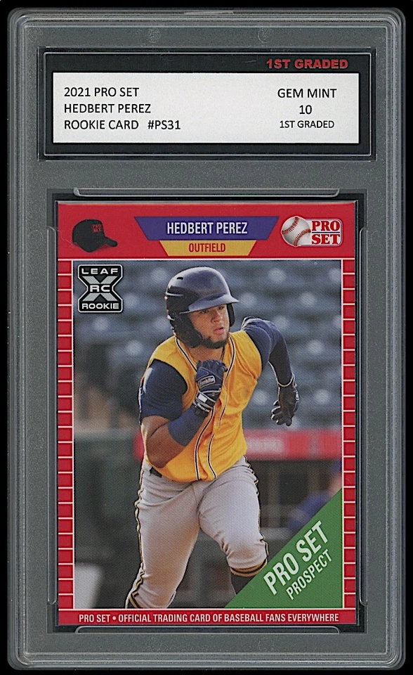 HEDBERT PEREZ 2021 PRO SET (LEAF) 1ST GRADED 10 ROOKIE CARD RC #PS31 BREWERS - Image 1 of 1