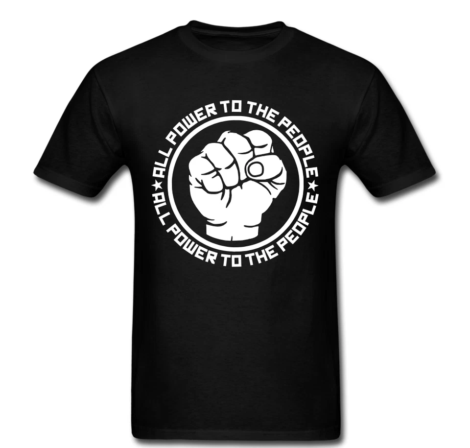 Power to people revolt anarchy fight revolution government police T-shirt - Image 1 of 2