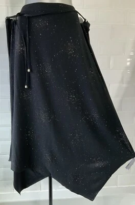 NEW SIZE 24 ETAM BLACK STRETCH SPARKLY SKIRT GOTH STEAMPUNK WHITBY CHRISTMAS - Image 1 of 4