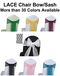LACE Chair Sashes Bows Ribbon 6"X108" Event Wedding Party Decoration - FREE SHIP - Picture 1 of 29