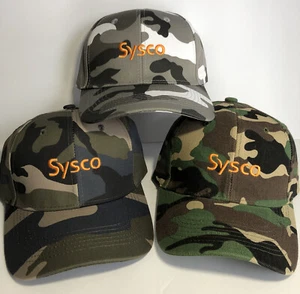 3 NUOVI cappelli regolabili da camionista mimetici ricamati Sysco Food Service - Foto 1 di 12