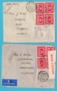 EGYPT 2 censored covers 1939 - 40 BPO, MPO to Scotland - Picture 1 of 2