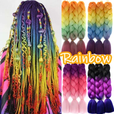 24" Jumbo Braiding Hair Extensions Ombre Kanekalon African Twist Box Hair Braids - Image 1 of 4