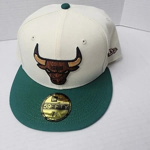 Chicago Bulls NBA New Era 59Fifty Baseball Hat 7 3/8 White Camp NWT  - Picture 1 of 20