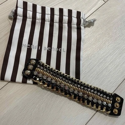 Pulsera Henri Bendel Piedras Cuentas Brillante Miami Cadena Oro Precioso SE067 Foto 1 de 4