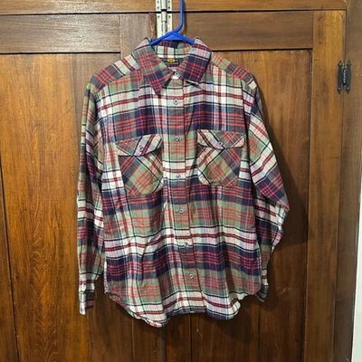 Camisa de franela Route 66 para hombre pequeña a cuadros manga larga abotonada informal Foto 1 de 4