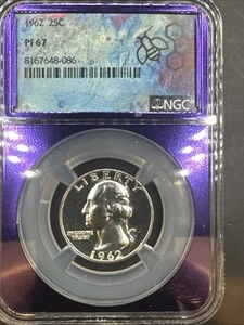 1962 Proof Silver Washington Quarter NGC PR67 PF67 - Picture 1 of 4