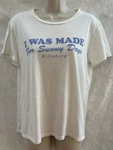 BILLABONG Junior T-Shirt "Made For Sunny Days" ~ Large ~ Elfenbein S/S 100 % Baumwolle EUC - Bild 1 von 3