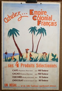 Carton publicitaire d'époque achetez... Empire Colonial Français café /RSC81 - Imagen 1 de 1
