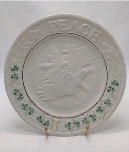 Belleek Fine Parian China PEACE Plate with Doves, 9” Northern Ireland - Picture 1 of 6