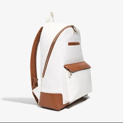 The Honest Company Uptown Canvas Cream And Tan Baby Bag Backpack - Image 1 of 4