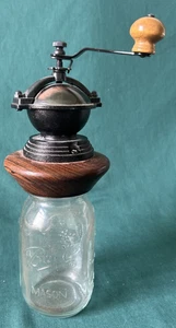 Pre-owned Hand Crank Coffee Grinder With Mason Jar - Picture 1 of 7