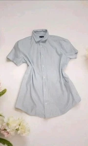 Armani slim fit short sleeve women shirt XXL light blue - Picture 1 of 5