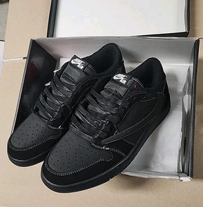 Jordan 1 Retro Low OG SP x Travis Scott Black Phantom Größe 9 NO BANDANA - Bild 1 von 9
