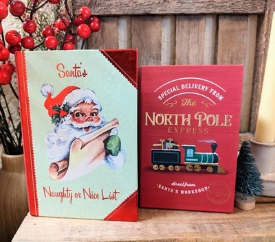 Juego de 2 cajas apilables de anidación navideña de diseño vintage ¡raras! Foto 1 de 4