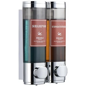 Shampoo and Conditioner Dispenser Wall Mounted Shower Soap No Drill for - Picture 1 of 9
