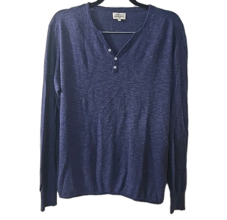 Top Hartford Alternative Classics 1979 para hombre azul manga larga mezcla de lino talla XL Foto 1 de 4