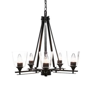 Toltec Uptowne 5 Light Chandelier, Dark Granite, 4.5" Clear Bubble - 325-DG-461 - Picture 1 of 1