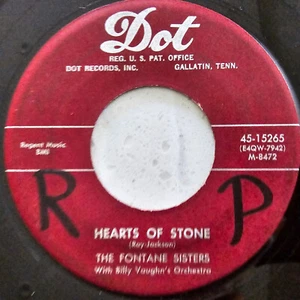 The Fontane Sisters / Billy Vaughn's Orch – Hearts Of Stone - 1954 US Import 7" - Picture 1 of 3