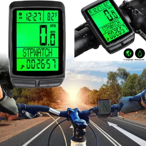 Wireless Cycling Bike Bicycle LCD Cycle Speedometer Computer Odometer Waterproof - Picture 1 of 12