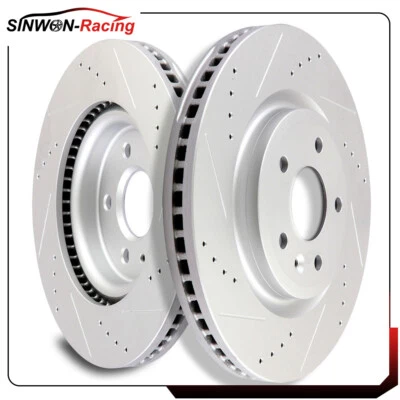 Se adapta a rotores de freno delanteros perforados y ranurados para Ford Flex 2009-2016 2017 2018 Foto 1 de 4