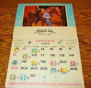 CALENDARIO PIONEER BAR LIMA 1984 VINTAGE, OHIO NIÑA CABALLO - Imagen 1 de 6